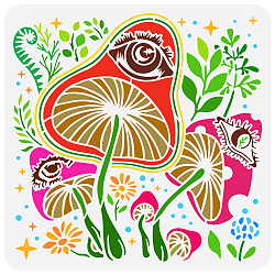 PET Hollow Out Drawing Painting Stencils, for DIY Scrapbook, Photo Album, Mushroom Pattern, 30x30cm(DIY-WH0391-0430)