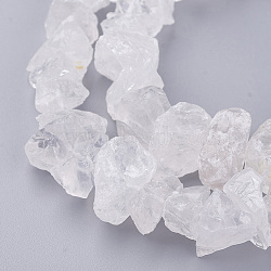 Natural Quartz Crystal Beads Strands, Rock Crystal Beads, Nuggets, 12~22x7~13.5x10~22mm, Hole: 1mm, about 50pcs/strand, 15.3 inch(X-G-F336-03)