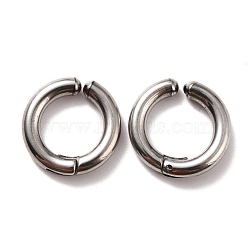 304 Stainless Steel Clip-on Earrings, Hypoallergenic Earrings, Ring, Stainless Steel Color, 16x3mm(EJEW-Z014-01C-P)
