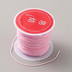 Nylon Chinese Knotting Cord, DIY Material for Jewelry Making, Pink, 0.8mm, about 21.87 Yards(20m)/Roll(NWIR-WH0002-02J)