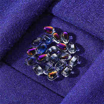 20Pcs Transparent Spray Painted Glass Charms, AB Color Plated, Teardrop, Dark Slate Blue, 9x6x6mm, Hole: 1mm