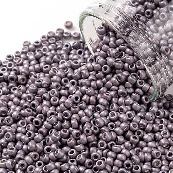 TOHO Round Seed Beads, Japanese Seed Beads, Frosted, (554F) Matte Galvanized Lavender, 11/0, 2.2mm, Hole: 0.8mm, about 1103pcs/10g