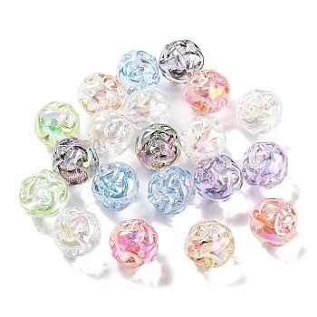 Transparent Acrylic Beads, Round, Mixed Color, 19mm, Hole: 2.7mm
