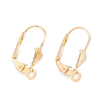 304 Stainless Steel Leverback Earring Findings, with Loop, Real 18K Gold Plated, 19x12x6mm, Hole: 1.5mm, Pin: 0.8mm