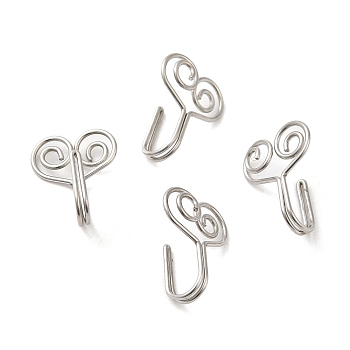 316 Surgical Stainless Steel Clip on Nose Rings, Nose Cuff Non Piercing Jewelry, Stainless Steel Color, 17x13x7mm