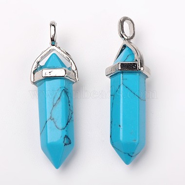 Dyed Synthetic Turquoise Pointed Pendants(G-F295-03B)-4