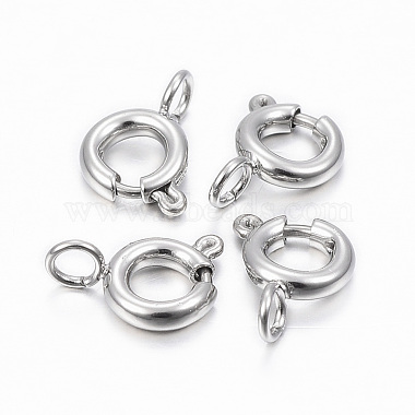 304 Stainless Steel Smooth Surface Spring Ring Clasps(STAS-H396-B-02P)-2
