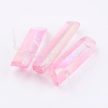 Electroplated Natural Quartz Crystal Graduated Beads Strands(G-P315-A08)-3