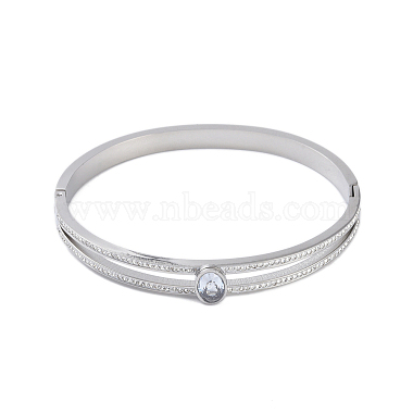 304 Stainless Steel Pave Crystal Rhinestone Hinged Bangles(BJEW-P317-02P)-2