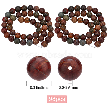 Beebeecraft 2 Strands Natural Polychrome Jasper/Picasso Stone/Picasso Jasper Bead Strands(G-BBC0001-03B)-2