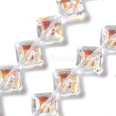 Clear AB Rhombus Glass Beads