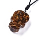 Colliers à pendentif en pierre précieuse naturelle crâne d'halloween(NJEW-P253-A)-5
