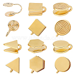 10Pcs 5 Styles 304 Stainless Steel & Brass  Cuff Earrings, Punk Style Jewelry for Men Women, Golden, 9.5~16x10~12x17mm, 2pcs/style(EJEW-HS0001-44B)
