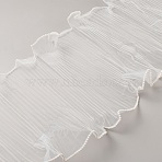 Polyester Flower Bouquet Wrapping Mesh Paper, for Valentine's Day, Wedding, Birthday Decoration, with Plastic Beads, White, 10-5/8 inch(270mm), about 4.00 Yards(3.66m)/pc(SRIB-WH0011-215A)