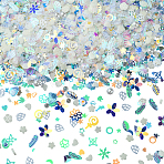 Ornament Accessories, Many Sorts of PVC Plastic Paillette, Mixed Shapes, White, 2~12x1~10x0.4~5mm, about 100g/set(DIY-SC0030-55C)