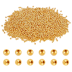 CCB Plastic Beads, Round, Golden, 4x3.5mm, Hole: 1.4mm, 3000pcs/box(CCB-DC0001-09)