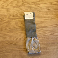Cotton Knitting Socks, Two Tone Long Winter Warm Thermal Socks, Light Grey, 330x90mm(COHT-PW0002-53F)