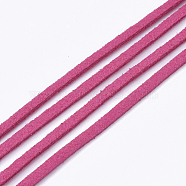 Faux Suede Cord, Faux Suede Lace, Deep Pink, 2.5~2.8x1.5mm, about 1.09 yards(1m)/strand(LW-R023-2.8mm-23)