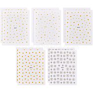 10 Sheets 5 Style PET Nail Art Stickers, Daisy Nail Decals, for DIY Nail Decals Design Manicure Decor, Mixed Patterns, 103x80x0.4mm, 2 sheets/style(MRMJ-OC0003-08)