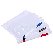 3Pcs 3 Colors Portable Transparent Plastic A4 File Box, Office Supplies Holder Document Paper Protector, Magazine Organizers Box Case, Mixed Color, 30.7x23.2x1.9cm, 1pc/color(CON-SZ0001-15)