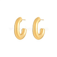 304 Stainless Steel Ring Stud Earrings, Half Hoop Earrings, Golden, no size(EA4595-3)