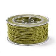 Macrame Cotton Cord, Braided Rope, with Plastic Reel, for Wall Hanging, Crafts, Gift Wrapping, Yellow Green, 1.2mm, about 26.25 Yards(24m)/Roll(OCOR-H110-01B-09)