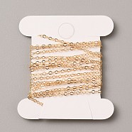 Brass Cable Chains, with Card Paper, Soldered, Oval, Golden, 1.5x1x0.1mm(CHC-TAC0002-05)