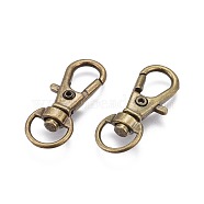 Alloy Swivel Lobster Claw Clasps, Swivel Snap Hook, Jewellery Making Supplies, Antique Bronze, 30.5x11x6mm, Hole: 5x9mm(X-IFIN-E548Y-AB)