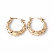 Ion Plating(IP) 304 Stainless Steel Chunky Hoop Earrings for Women, Golden, 21x20x4mm, Pin: 0.7mm(EJEW-G314-14G)
