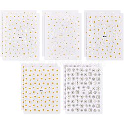 10 Sheets 5 Style PET Nail Art Stickers, Daisy Nail Decals, for DIY Nail Decals Design Manicure Decor, Mixed Patterns, 103x80x0.4mm, 2 sheets/style(MRMJ-OC0003-08)