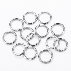 304 Stainless Steel Open Jump Rings, Stainless Steel Color, 20 Gauge, 6x0.8mm, Inner Diameter: 4.5mm, about 330pcs/20g(X-STAS-H555-10P)