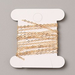 Brass Cable Chains, with Card Paper, Soldered, Oval, Golden, 1.5x1x0.1mm(CHC-TAC0002-05)