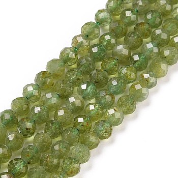 Natural Apatite Beads Strands, Faceted, Round, 4mm, Hole: 0.7mm, about 93~94pcs/strand, 15.35~15.55 inch(39~39.5cm)