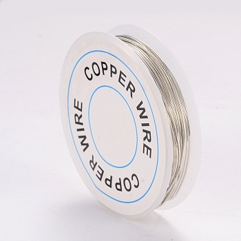 Round Craft Copper Wire, Silver, 20 Gauge, 0.8mm, about 9.84 Feet(3m)/roll