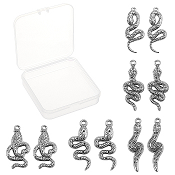 SUNNYCLUE 304 Stainless Steel Pendant Rhinestone Settings, Snake, Mixed Color, 10pcs/box