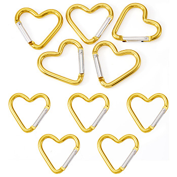 5Pcs Zinc Alloy Spring Gate Rings, Heart, Wheat, 43.2x42mm