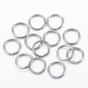 304 Stainless Steel Open Jump Rings, Stainless Steel Color, 20 Gauge, 6x0.8mm, Inner Diameter: 4.5mm, about 330pcs/20g