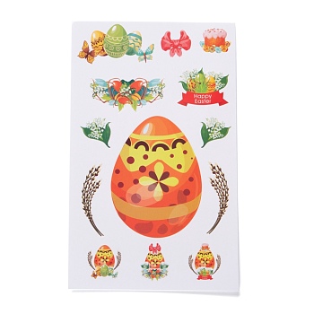 Easter Theme Paper Gift Tag Self-Adhesive Stickers, for Gift Packaging and Party Decoration, Easter Theme Pattern, 18x11x0.02cm