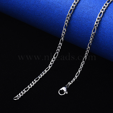 304 Stainless Steel Figaro Chain Necklaces(NJEW-S420-003C-P)-4
