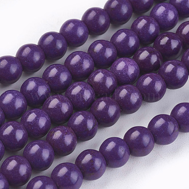 6mm Indigo Round Synthetic Turquoise Beads