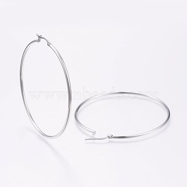 304 Stainless Steel Big Hoop Earrings(EJEW-F105-02P)-2