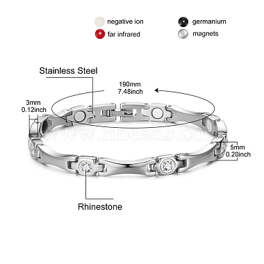 SHEGRACE Stainless Steel Panther Chain Watch Band Bracelets(JB676B)-2