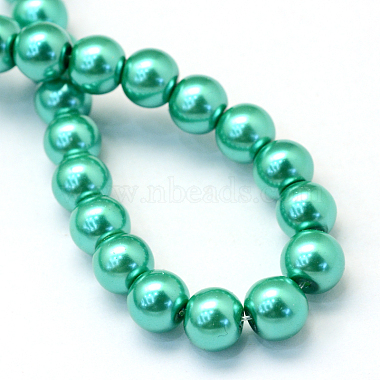Baking Painted Pearlized Glass Pearl Round Bead Strands(HY-Q003-4mm-29)-4