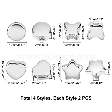 Unicraftale 8Pcs 4 Style 304 Stainless Steel Beads(STAS-UN0025-42)-4
