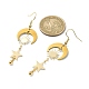Brass Star & Moon & Sun Dangle Earrings for Women(EJEW-TA00366)-3
