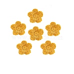 Handmade Fibre Knitting Ornament Accessories, for DIY Sewing Craft, Flower, Gold, 15~25x4mm(DIY-WH0386-51A)