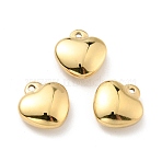 Ion Plating(IP) 304 Stainless Steel Glaze Manual Polishing Charms, Heart, Golden, 12.5x12x4.8mm, Hole: 1.4mm(STAS-G030-09A-G)