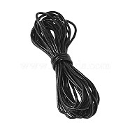 Cowhide Leather Cord, Leather Jewelry Cord, Jewelry DIY Making Material, Round, Black, 2mm(WL-TAC0002-01B-2mm)