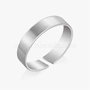 Non-Tarnish Stainless Steel Open Cuff Ring, Plain Band Ring, Stainless Steel Color, US Size 10(19.8mm)(GK9650-2)