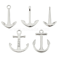 5Pcs 5 Styles 304 Stainless Steel Pendants, Anchor, Stainless Steel Color, 1pc/style(STAS-UN0021-40P)